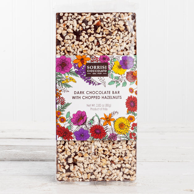 Dark Chocolate Bar with Chopped Hazelnuts - 2.82 oz