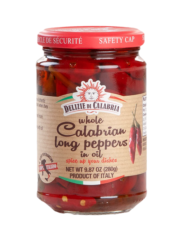 Whole Calabrian Long Spicy Peppers in Oil - 9.8 oz