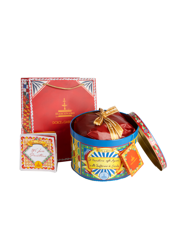 Dolce & Gabbana Citrus and Saffron Panettone Cake - 2.2 lb Blue Tin