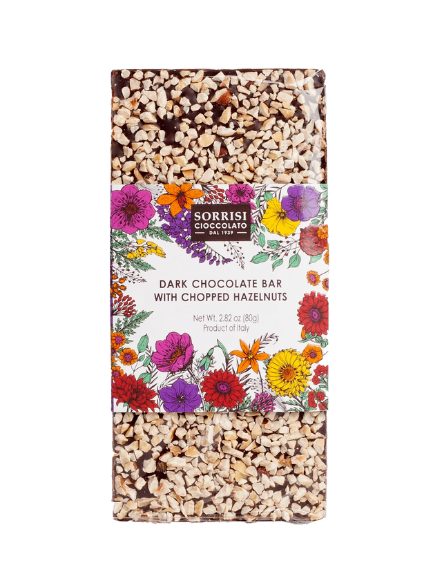 Dark Chocolate Bar with Chopped Hazelnuts - 2.82 oz