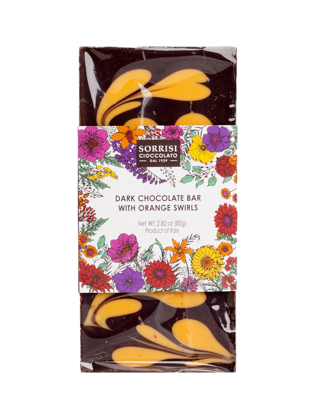 Dark Chocolate Bar with Orange Swirls - 2.82 oz