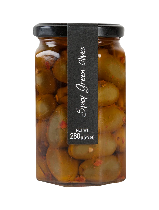 Spicy Green Olives in Oil - 9oz