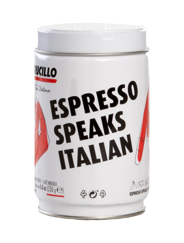 "Espresso Speaks Italian" Ground Espresso - 8.8 oz Tin