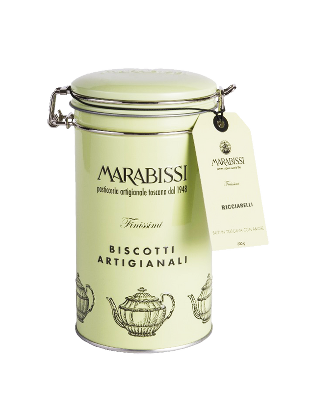 Tuscany Ricciarelli Cookies in Green Tin - 7.05 oz