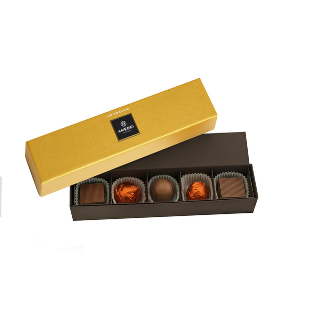 Gold 5pc Praline Box