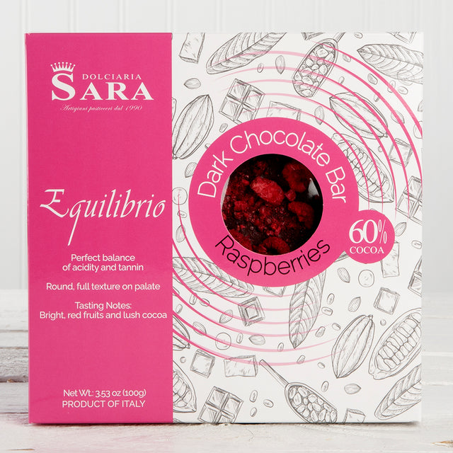 60% Dark Chocolate with Dried Raspberries - 3.53 oz